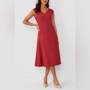 Ann Taylor Paneled Flare Midi Dress  Sz 4 - NWT